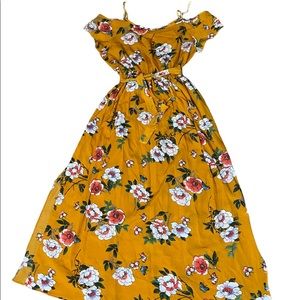 Cute off shoulder with straps summer maxi dress